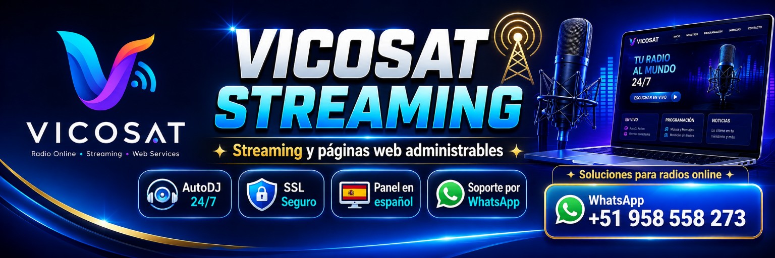 Vicosat Streaming y páginas web administrables