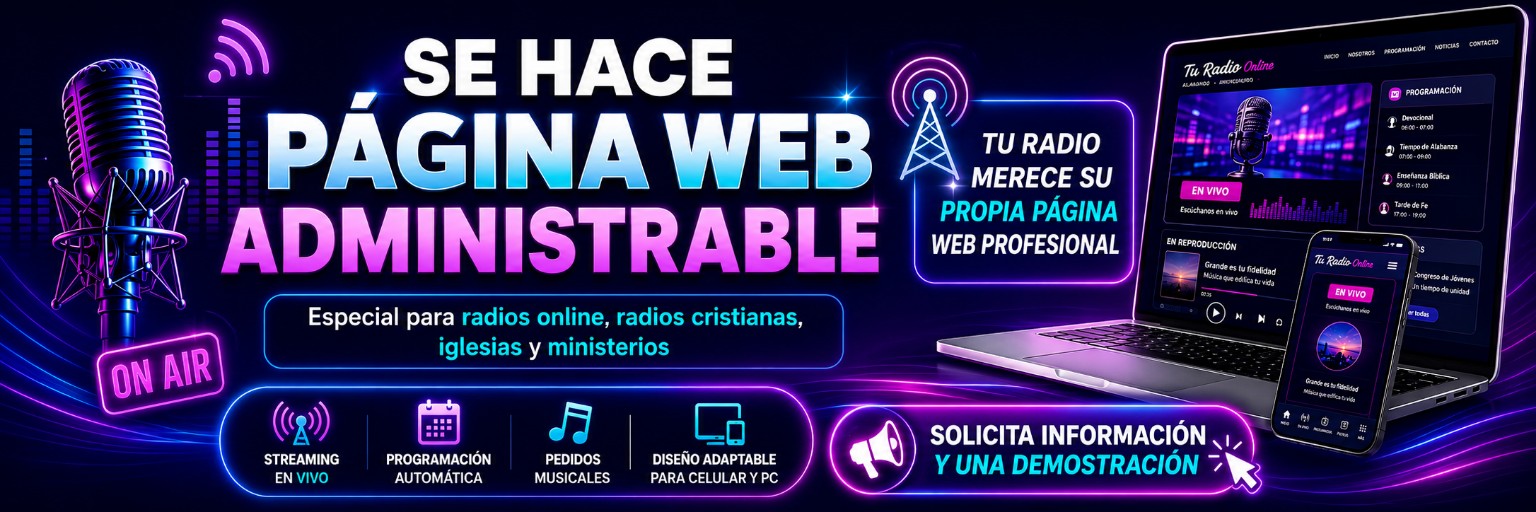 Página web administrable para radios online